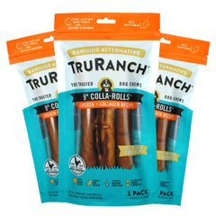 TRURANCH Collagen Rolls for dogs in chew action, long-lasting joint support.