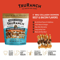 TRURANCH collagen skewers close-up texture, chewy bite for skin and coat
