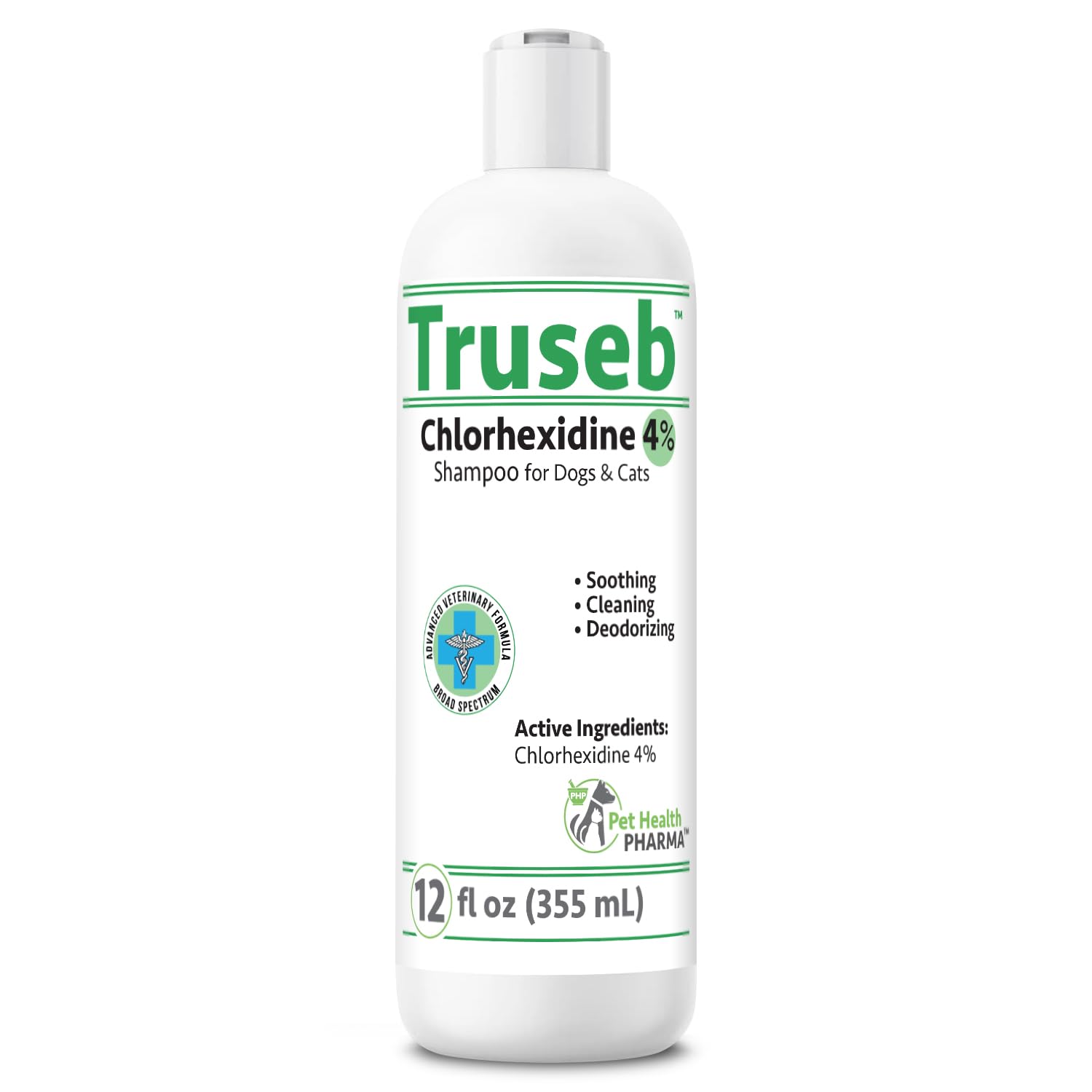 Truseb deodorizing scented shampoo close-up for a fresh bath experience.