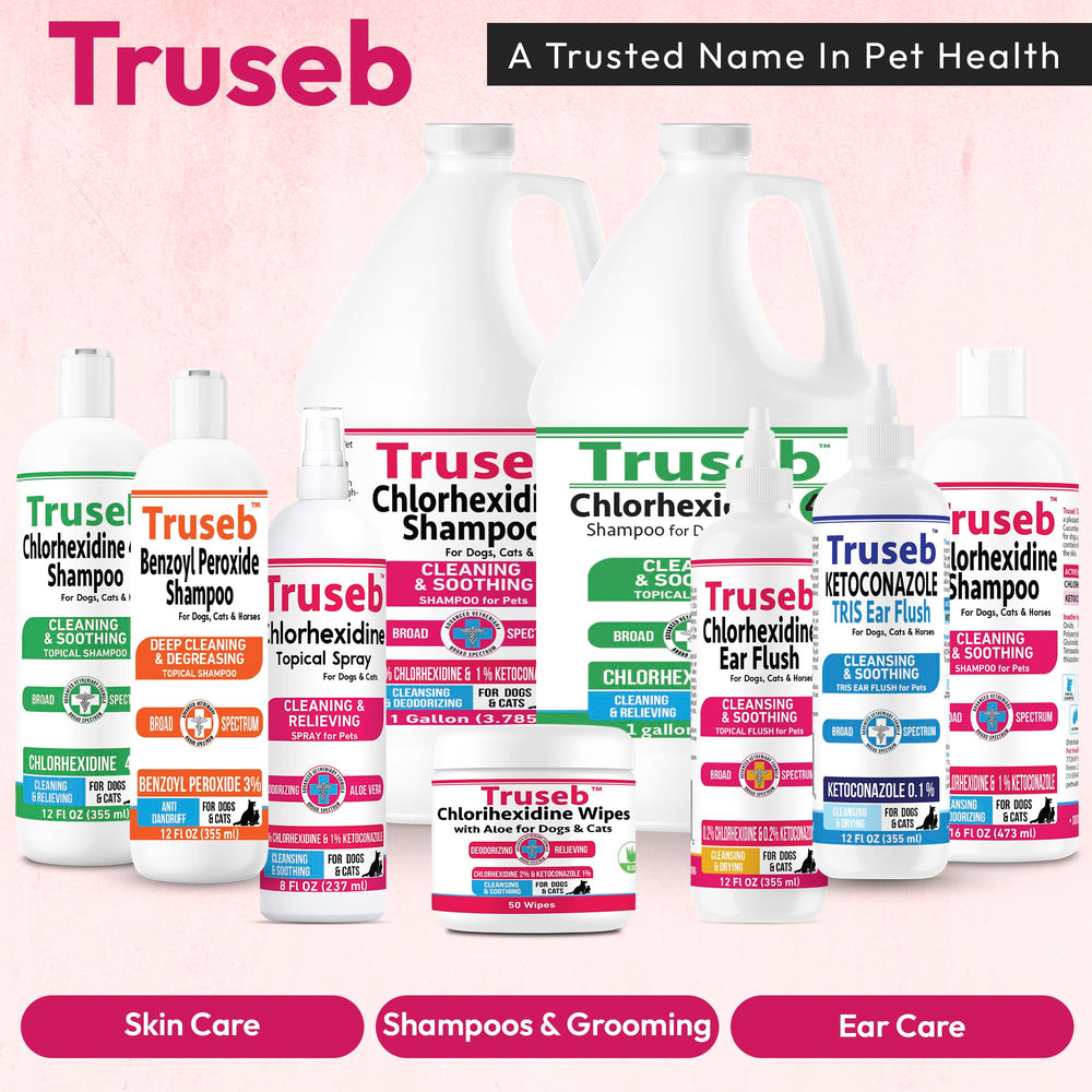 Truseb application on a pet patch demonstrating topical use.