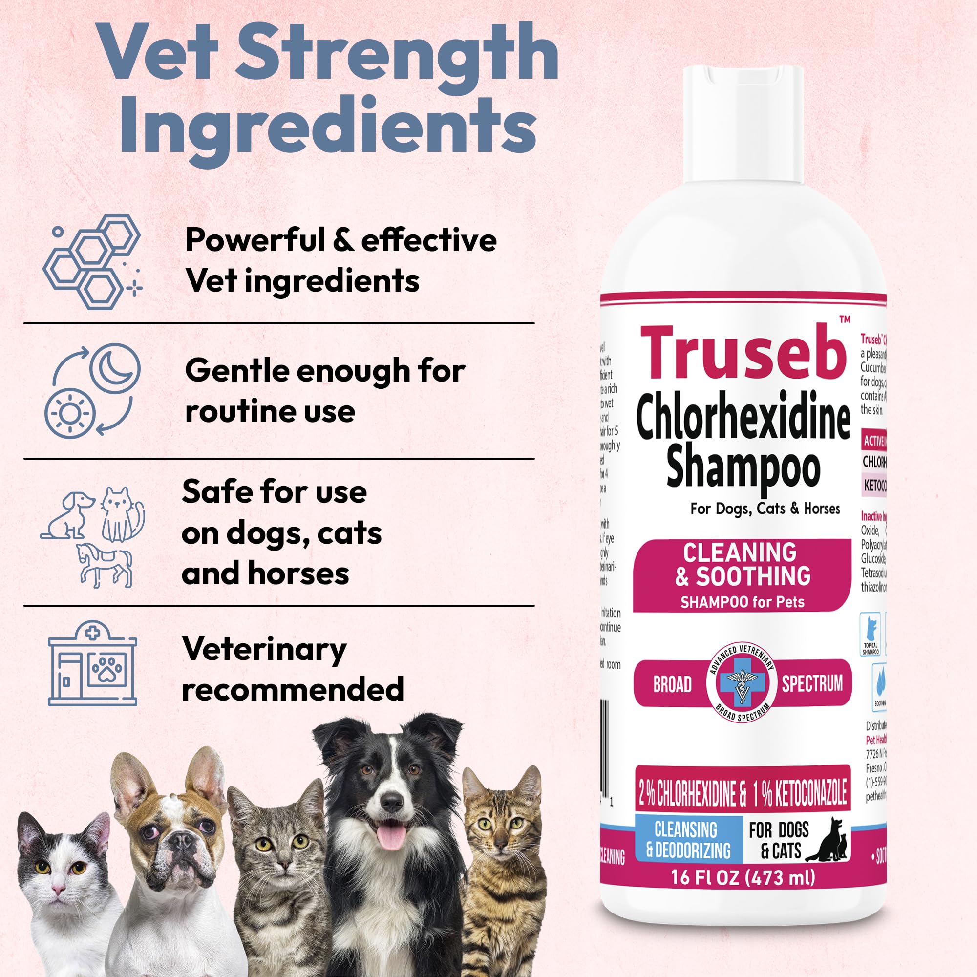 Truseb shampoo bottle with GMP-USA label.
