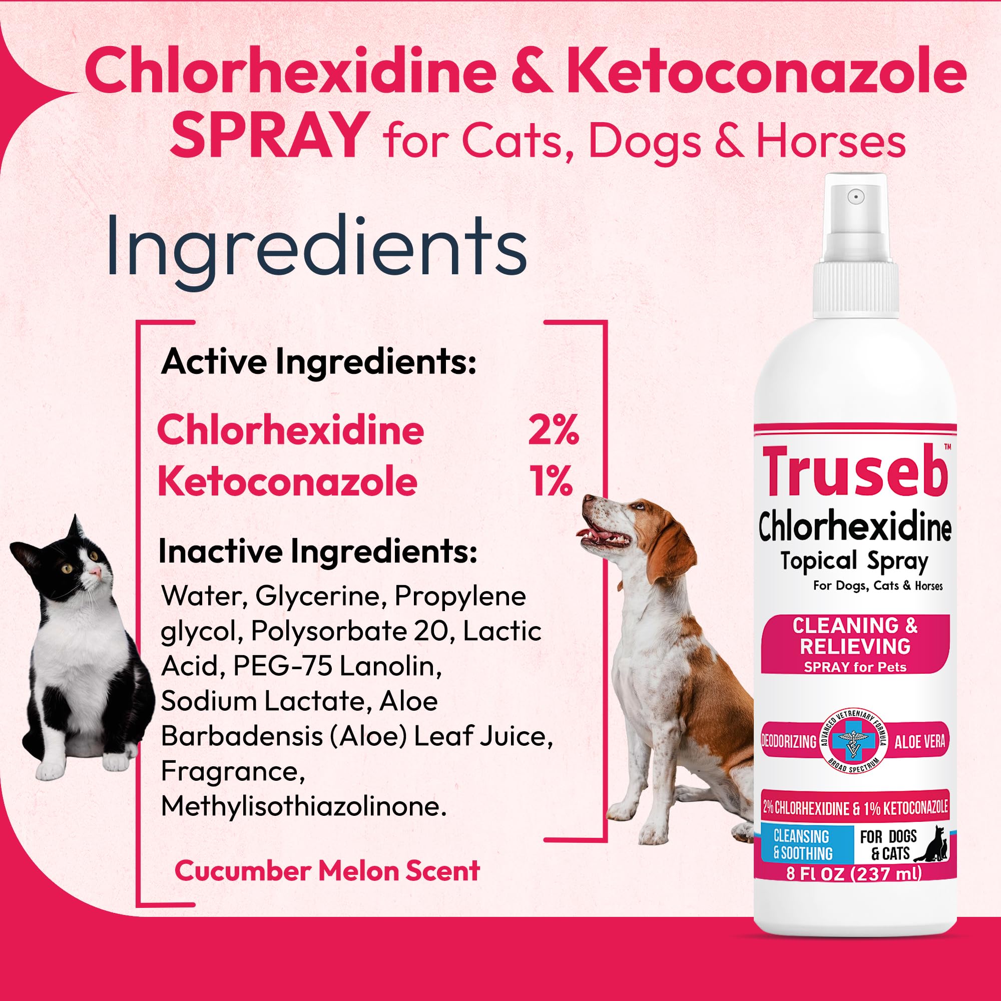 Truseb spray dispense close-up for easy topical application.