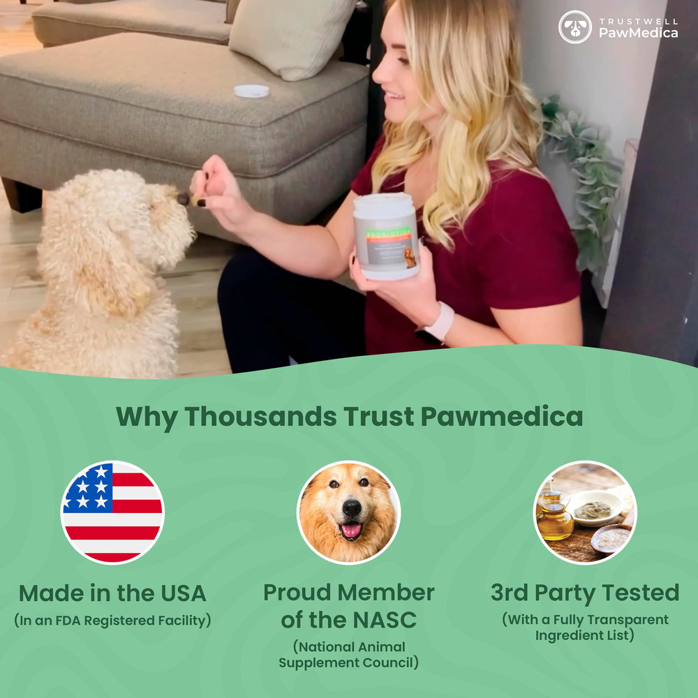 TrustWELL PawMedica NASC certification logo indicating quality pet probiotics