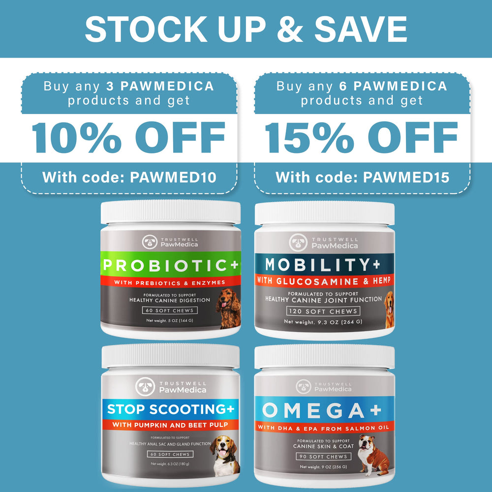 TrustWell PawMedica may help with dry skin through omega-rich chews.