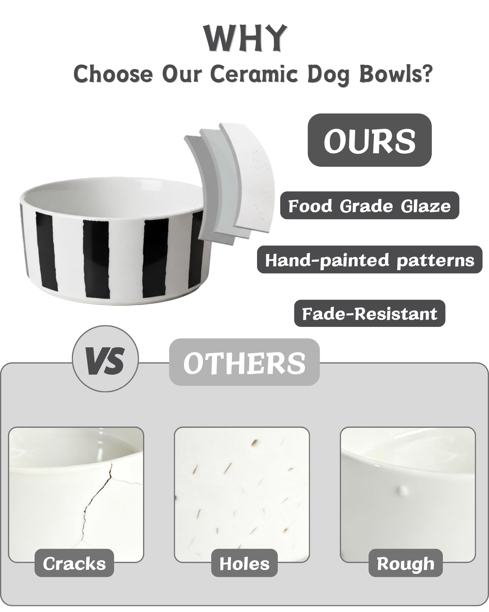 TRUVIC anti-slip pads on the stand keep bowls steady during meals.