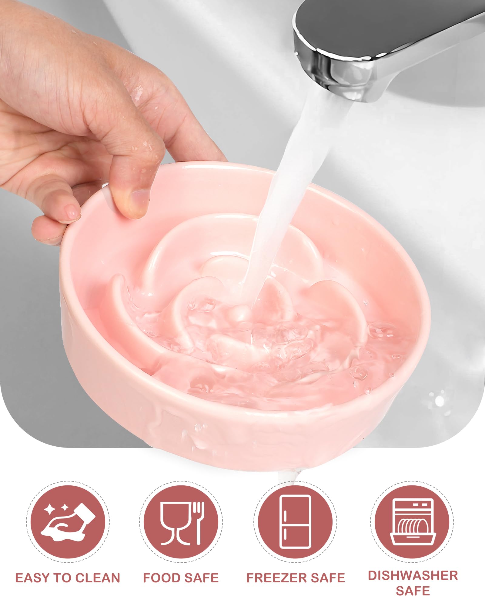 Heavy TRUVIC bowl provides stability with four non-slip feet.