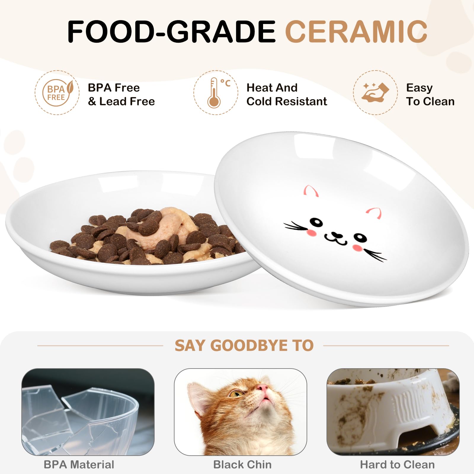 TRUVIC cat-face design bowl adds whimsy with durable glaze safety.