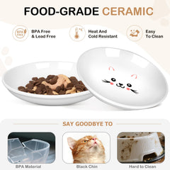 TRUVIC cat-face design bowl adds whimsy with durable glaze safety.