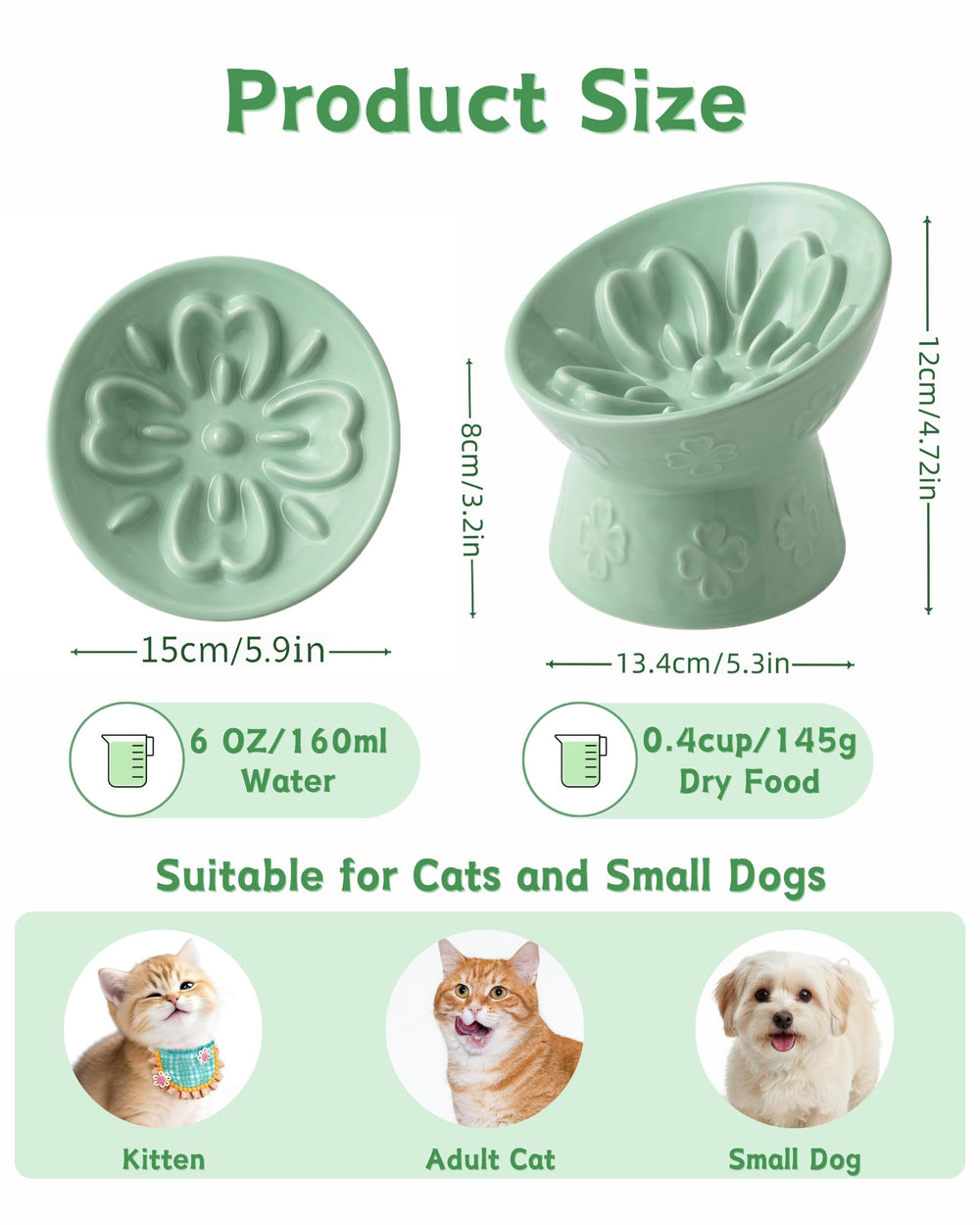 TRUVIC green bowl fits small pets and adds a stylish touch.