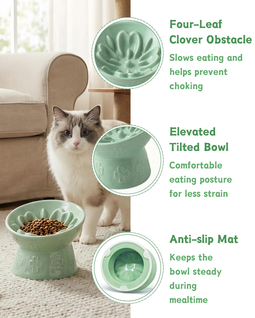 TRUVIC whisker-friendly opening reduces whisker fatigue while eating.