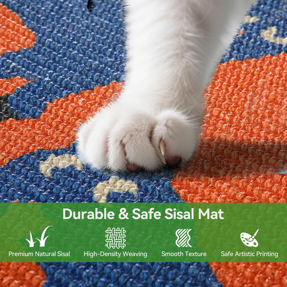 Truvito 3-in-1 sisal mat outdoors-ready for feline fun on patios