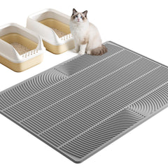 TRZZ XXL cat litter mat with raised edges traps litter