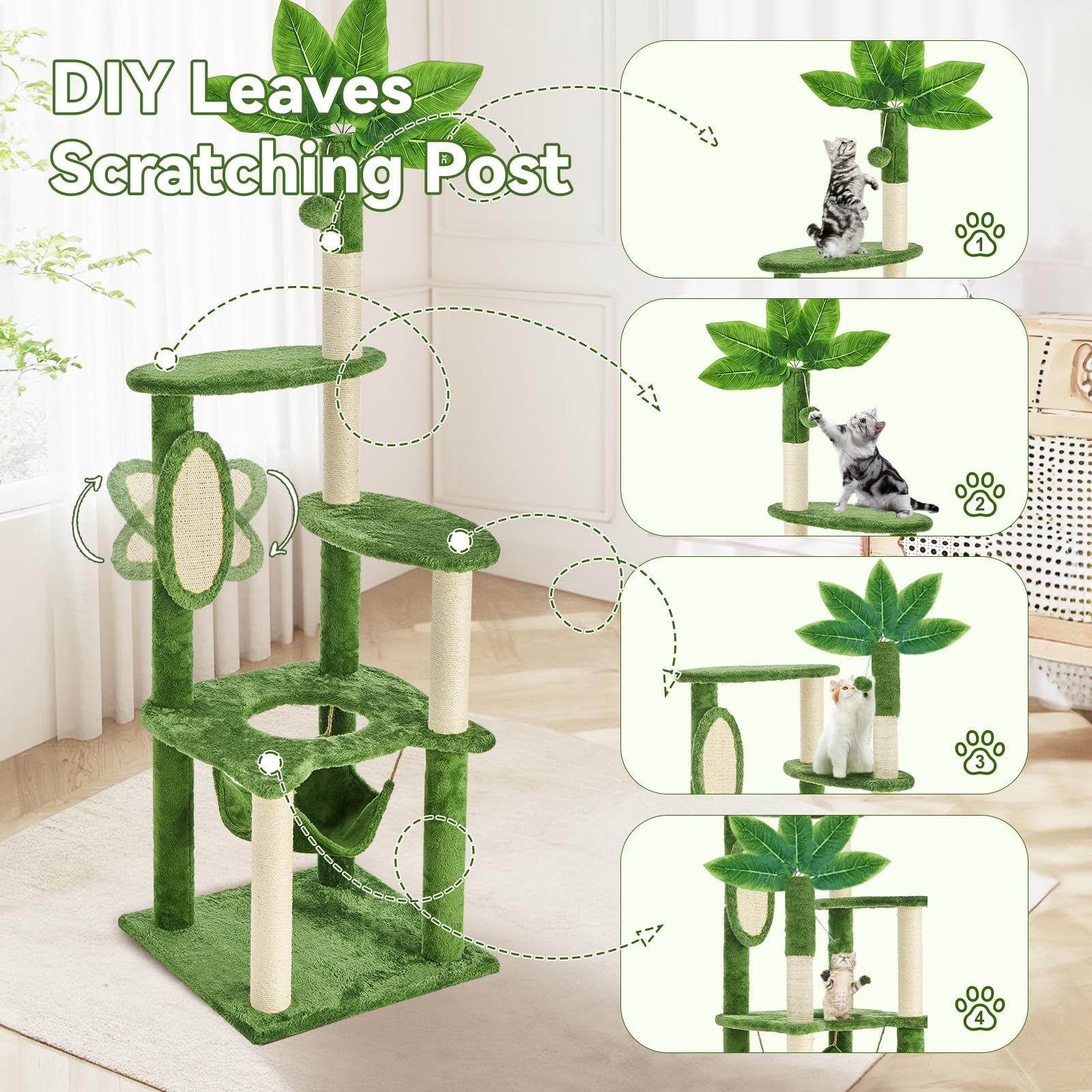 TSCOMON sisal scratching posts help trim claws while protecting furniture.