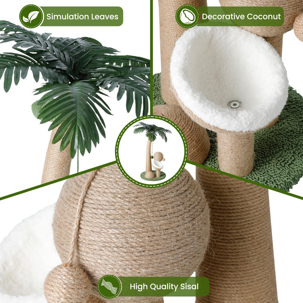 TSCOMON green leaves add natural aesthetic while entertaining cats.