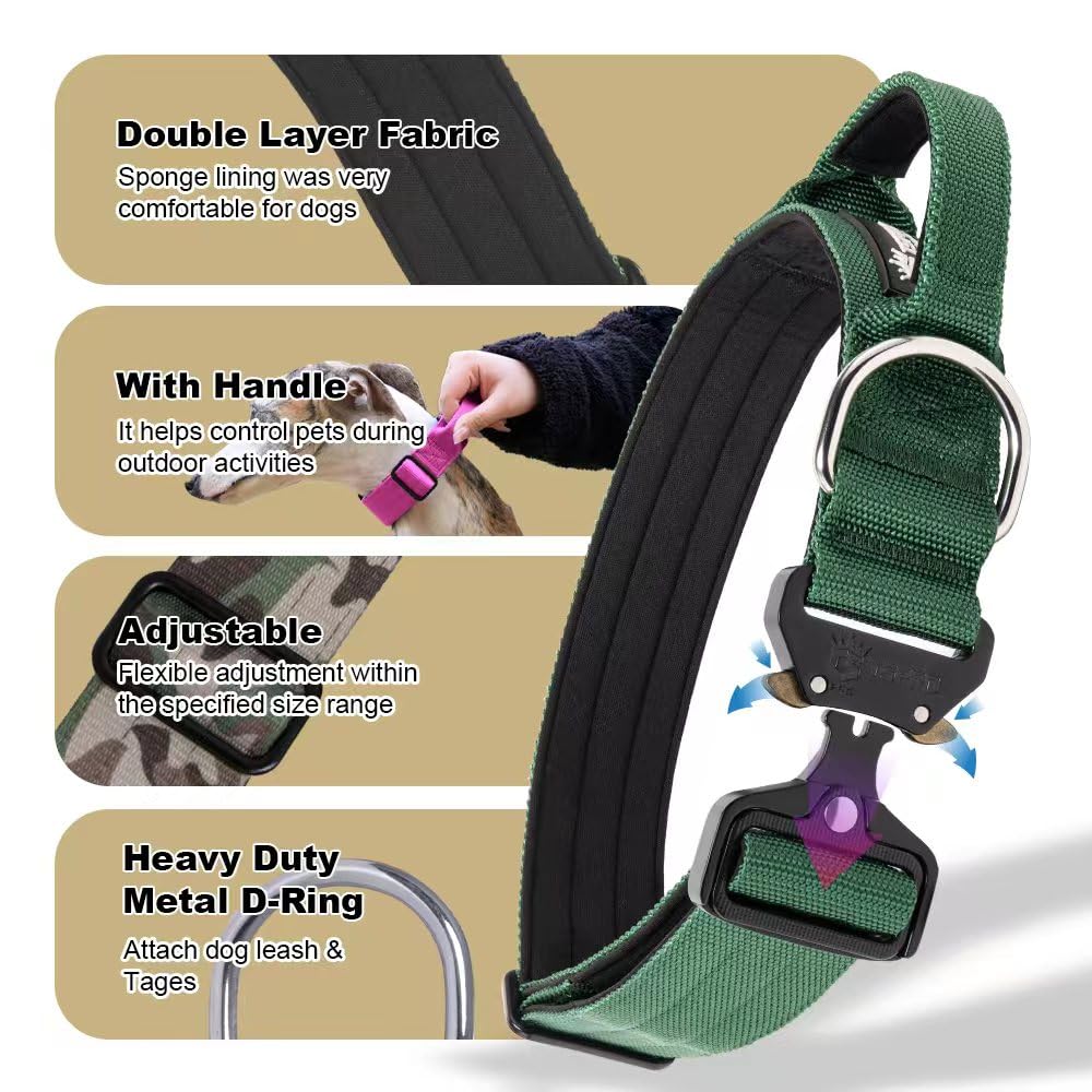 TSPRO nylon collar with reinforced stitching for long-lasting outdoor wear.