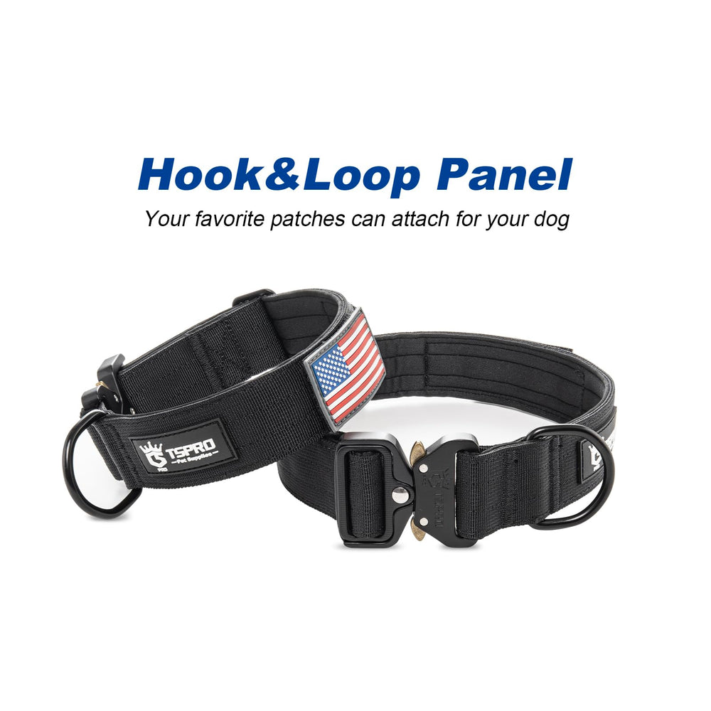 TSPRO dog collar patch panel for patch customization and visibility.