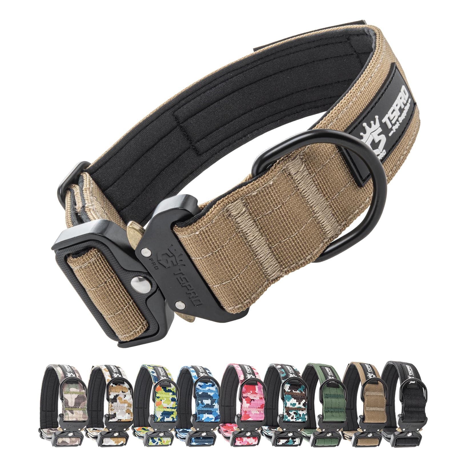 TSPRO Premium Dog Collar with quick-release buckle for easy on/off during daily walks.