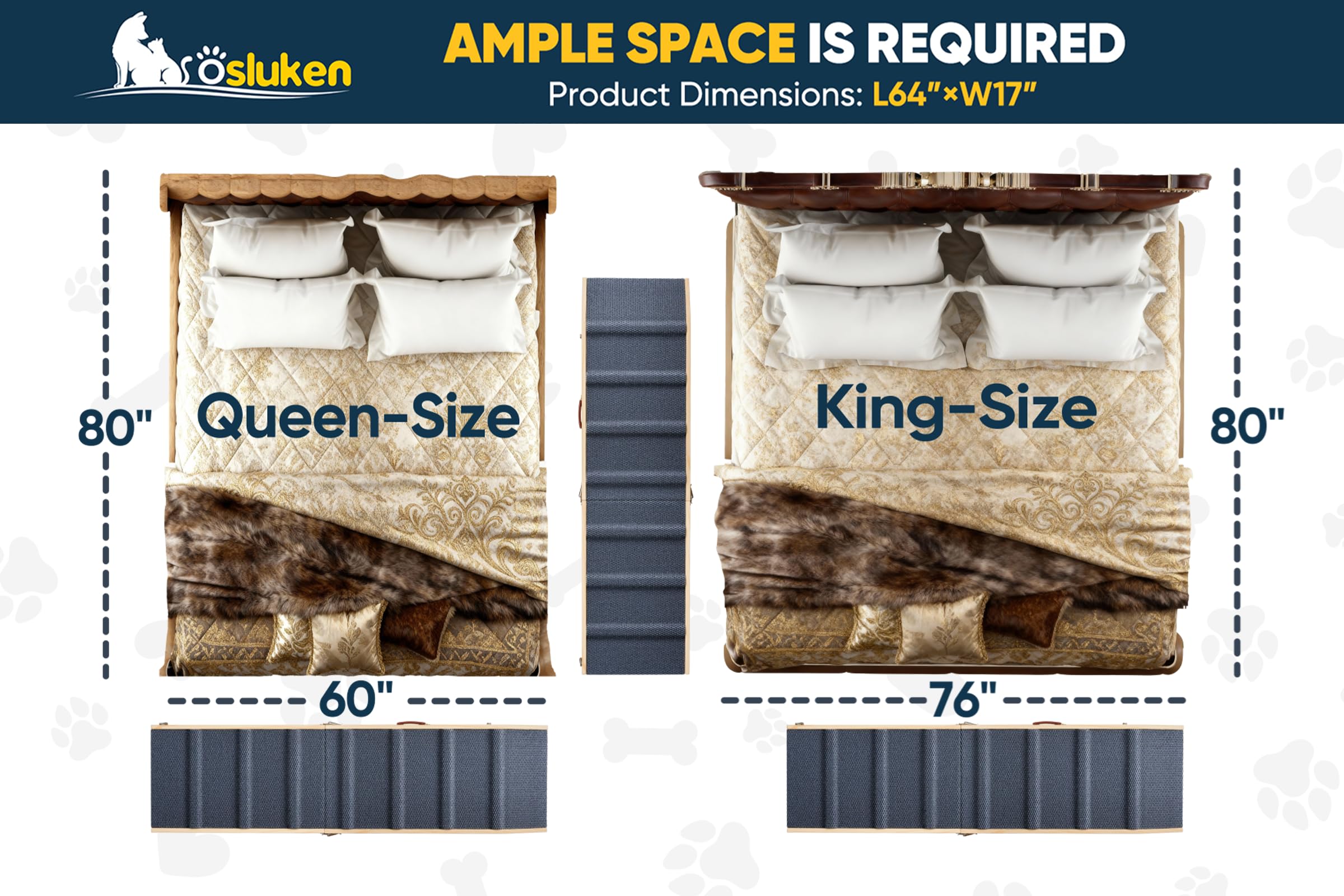 Tsukiko gray ramp stored beside bed or in car trunk for easy access