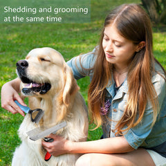 Tsxurepaw double-sided shedding comb addressing mats on large dogs