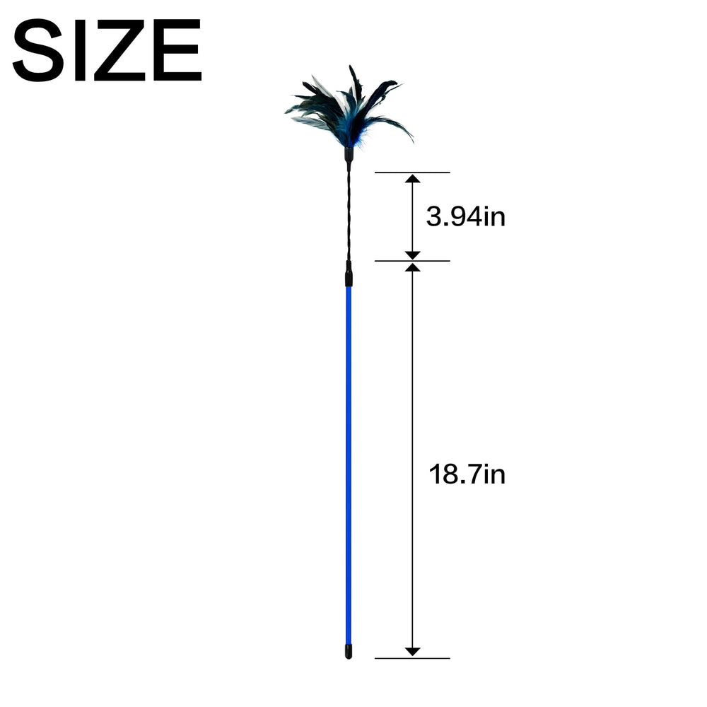 TTcat feather teaser sticks use natural materials for gentle play.