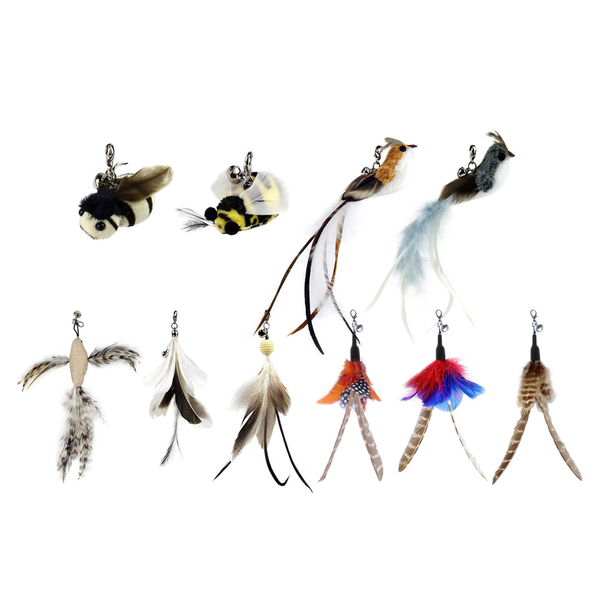 TTcat feather refill for cat toy with natural feathers enhancing playful interaction.