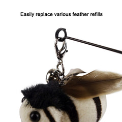 TTcat feather refill close-up showing easy-to-swap clasp for quick changes.