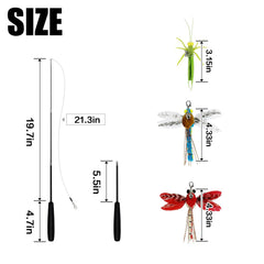 TTcat cat feather wand dragonfly refill enhances hunting-inspired play.
