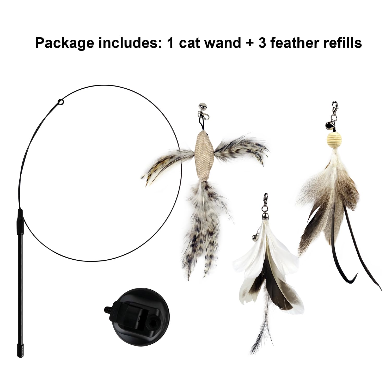 TTcat cat wand wire fishing rod extended for wide play area