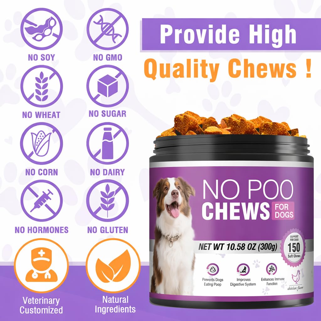 TTIXRL No Poo chews use natural ingredients GMO free for dogs.