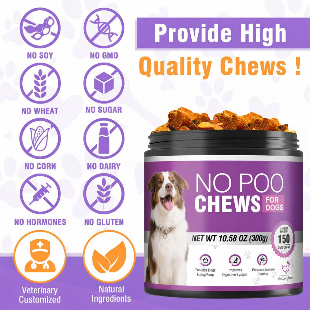 TTIXRL No Poo chews use natural ingredients GMO free for dogs.