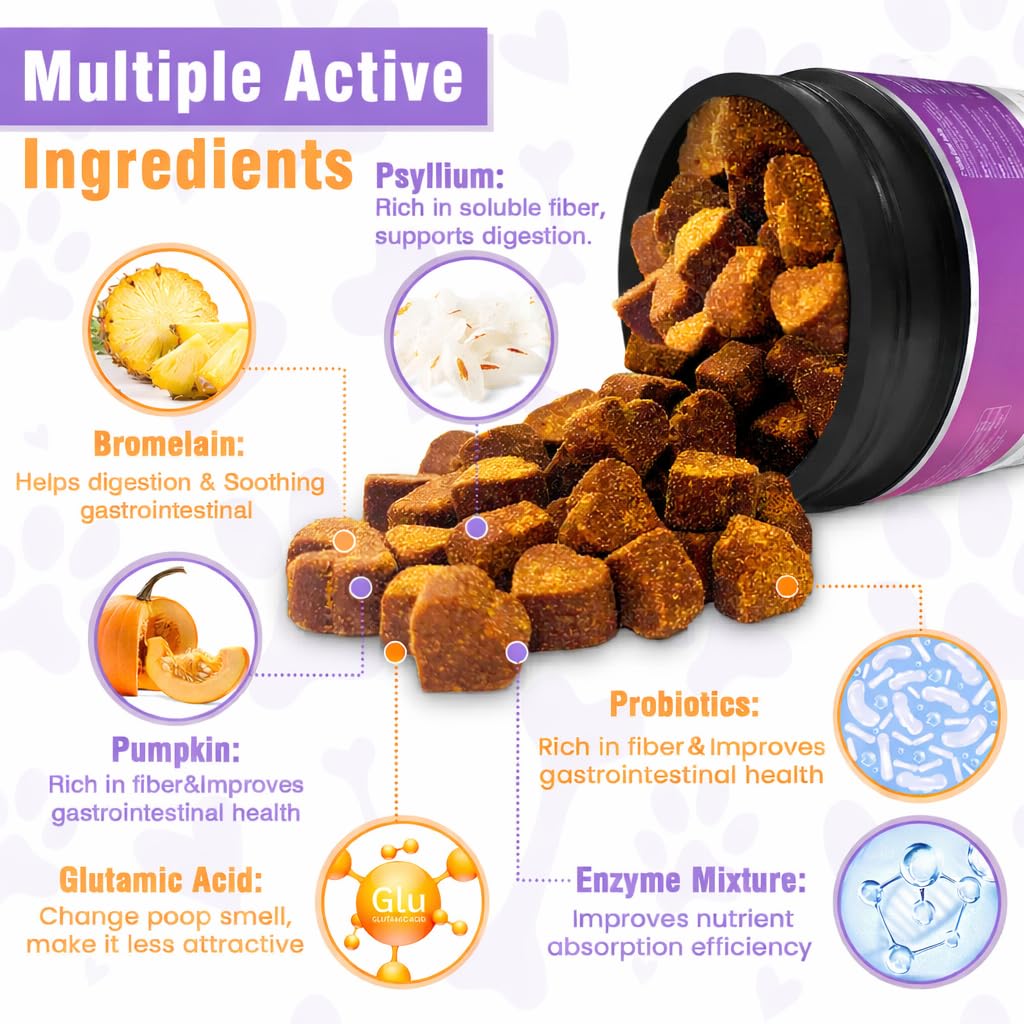 TTIXRL No Poo chews provide probiotics for balanced gut flora in dogs.