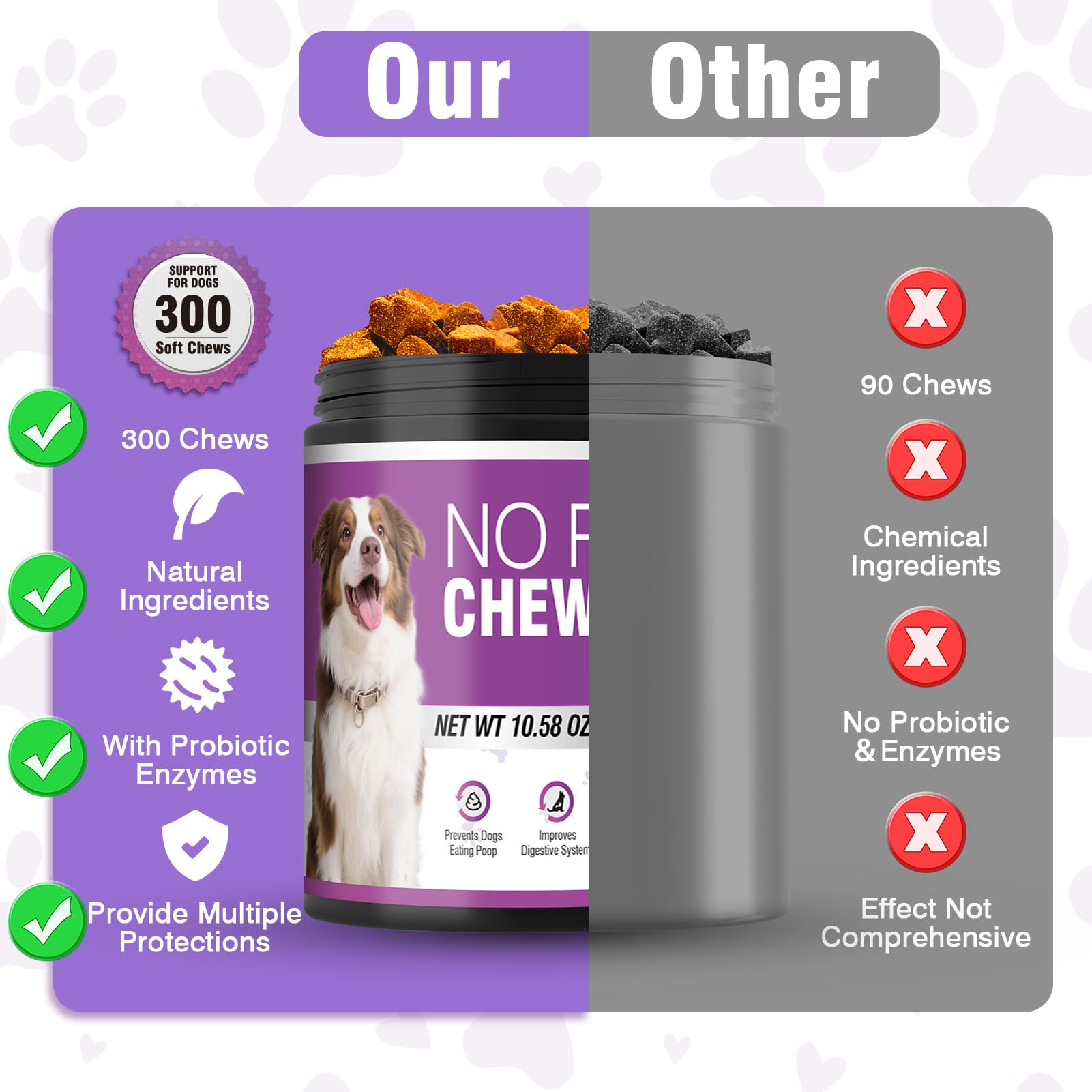 TTIXRL No Poo chews with pumpkin and bromelain support long term health.