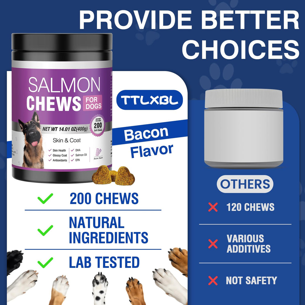 TTLXBL Omega3 packaging reveals 200 chews for long-term use
