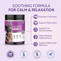 TTLXRL Calming Chews bottle label close-up highlights melatonin and natural botanicals