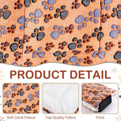 Tuanse 53x36 cm small-animal bed mat featuring paw pattern, fits crates and carriers.