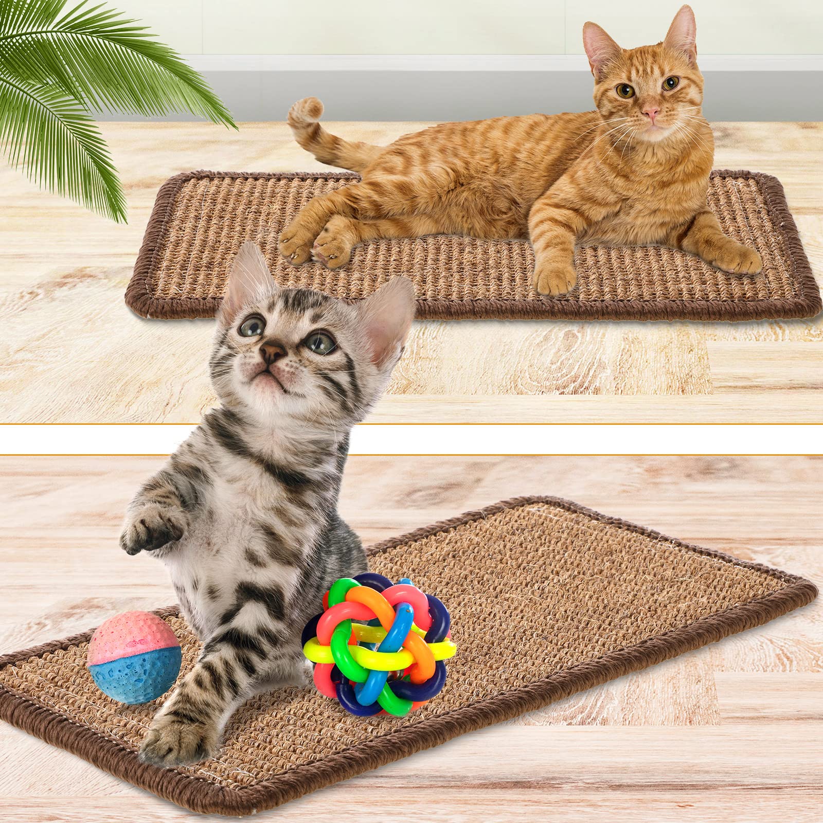 Tuanse-indoor-cat-scratcher-mat soft sisal surface aids claw care.