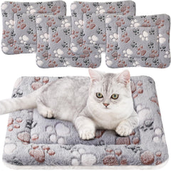 Tuanse paw-pattern small bed gray for crates and kennels, cozy for small pets.