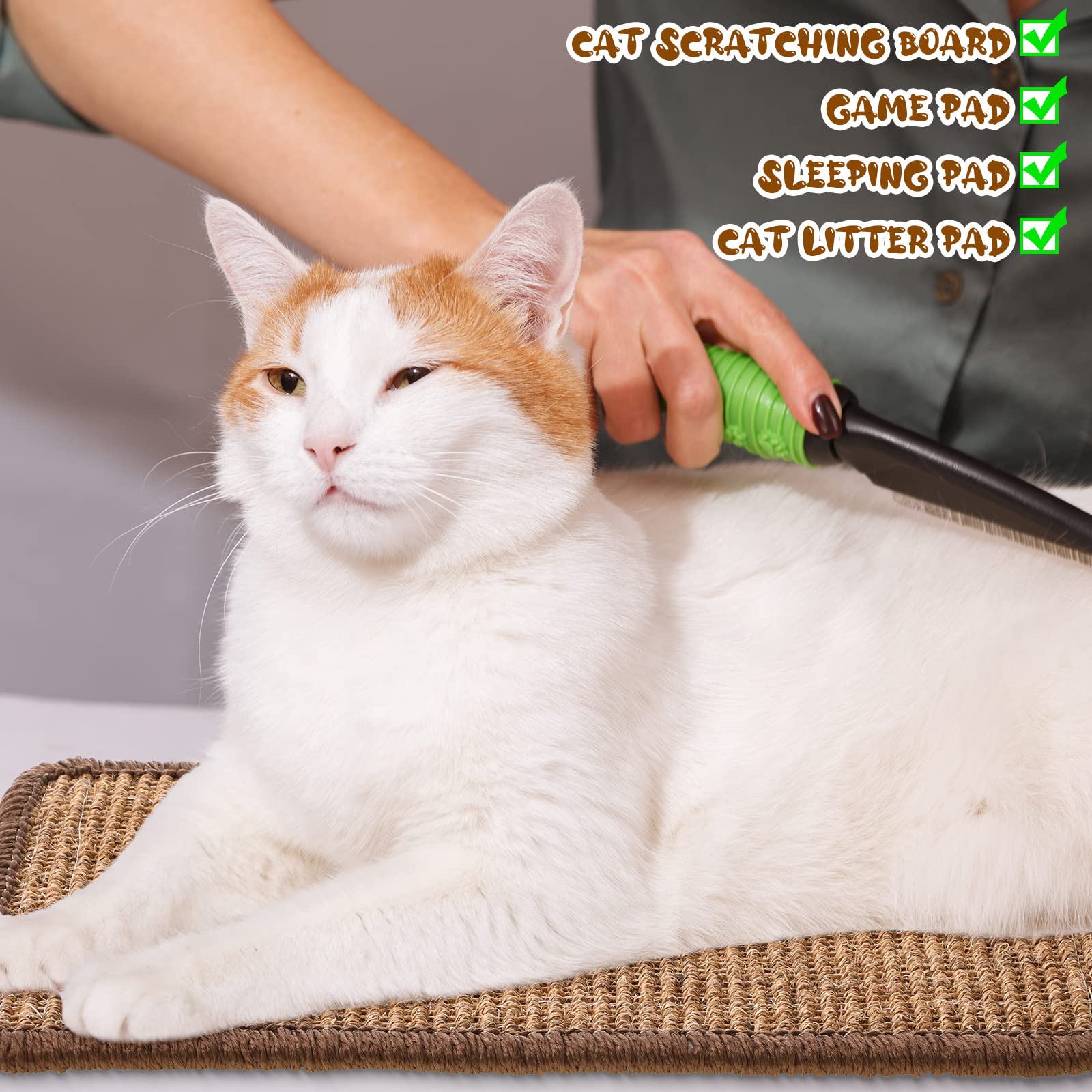 Tuanse-sisal-cat-scratcher-mat easy-clean weave resists debris.