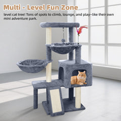 Tuaoeef cat tree hideouts create secure retreats for shy cats.