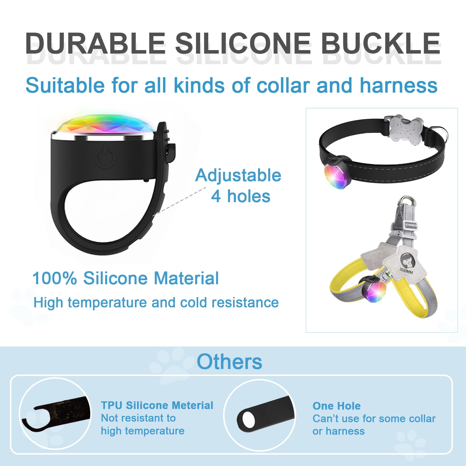 Tubasion adjustable silicone buckle fits collars of any size