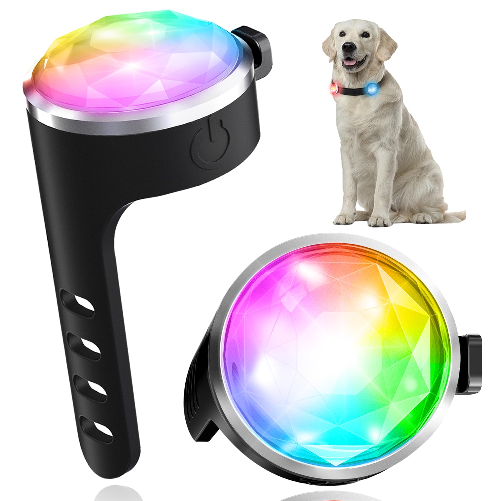 Tubasion diamond-shaped dog light on collar enhances nighttime visibility
