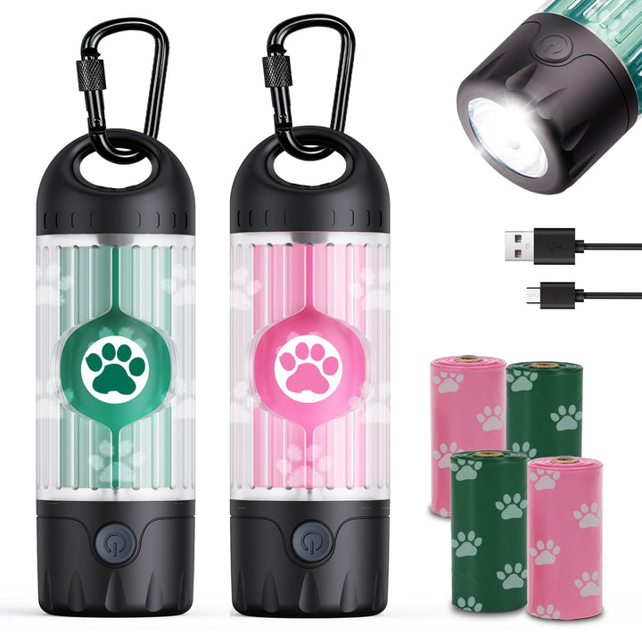 Tubasion dog poop bag holder with flashlight in 7 colors for night walks