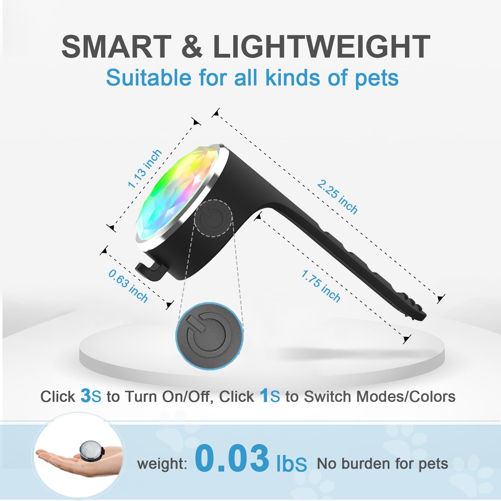 Tubasion lightweight dog light pack ideal for night walks