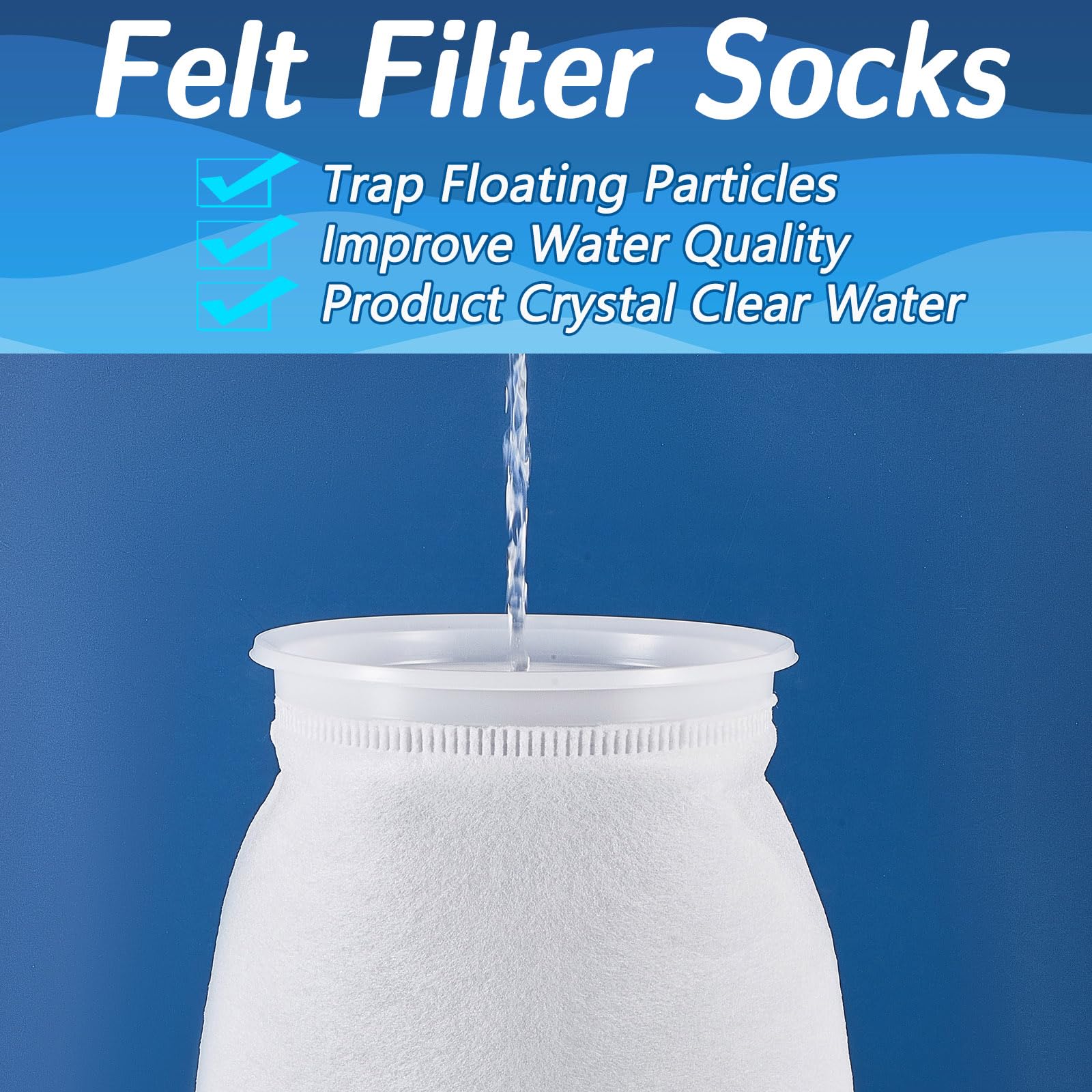 Tudomro filter socks for debris filtration in freshwater and saltwater tanks.