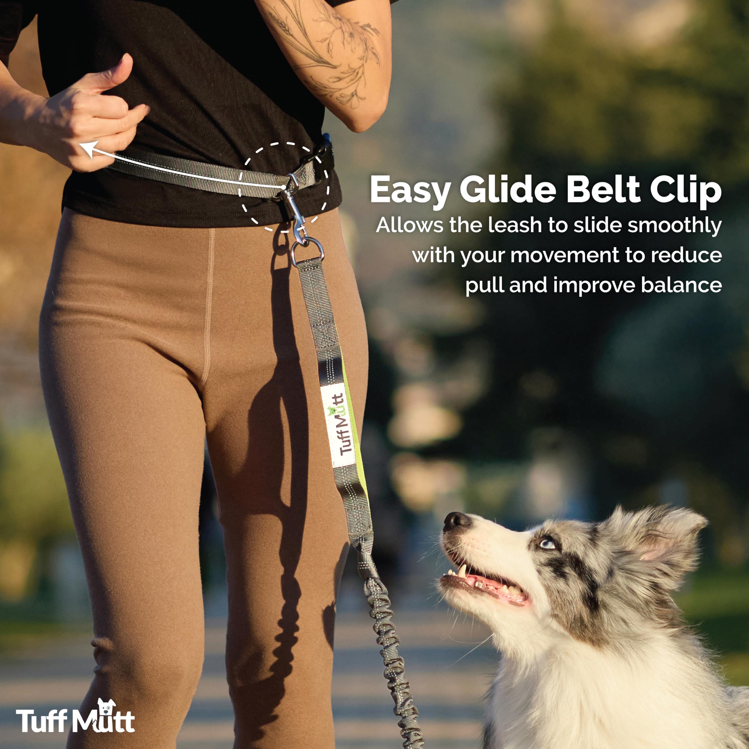 Tuff Mutt reflective stitching keeps you visible on dawn and dusk walks