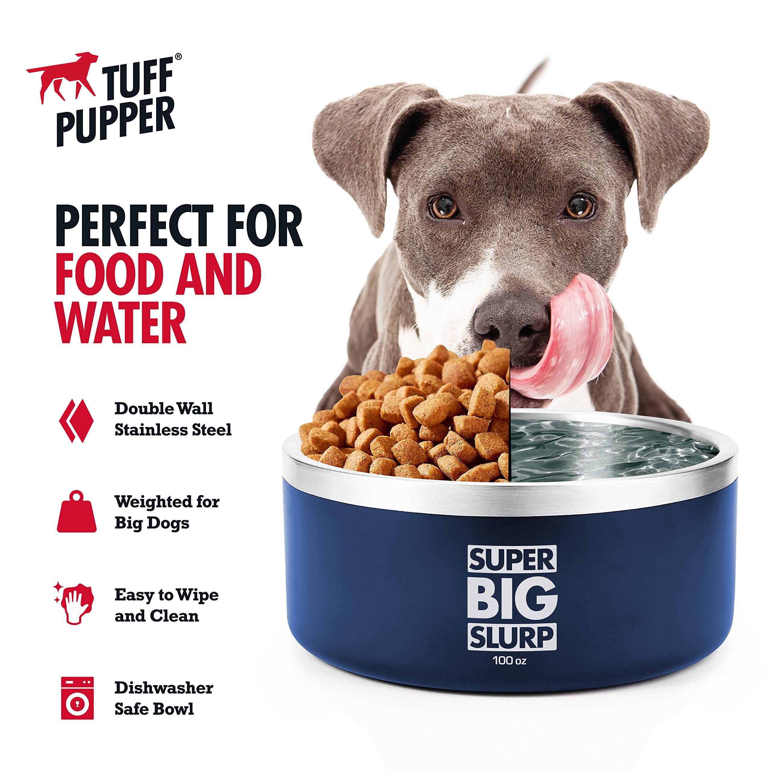 Tuff Pupper 18-8 stainless steel dog bowl resists corrosion