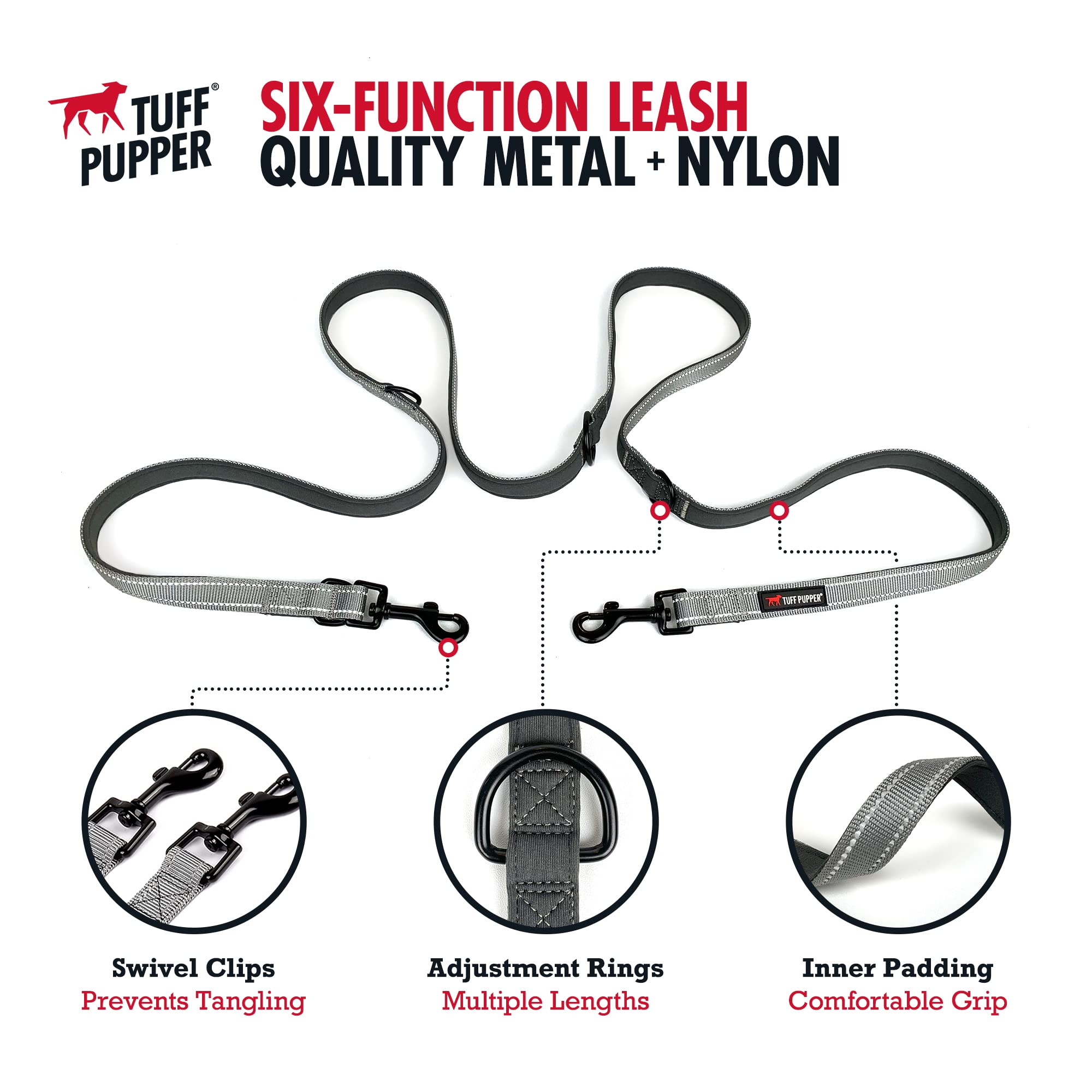 Tuff Pupper 8-foot hands-free crossbody setup for comfortable runs