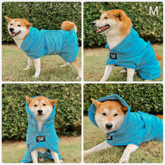 Tuff Pupper Bathrobe microfiber fabric absorbs water quickly after baths