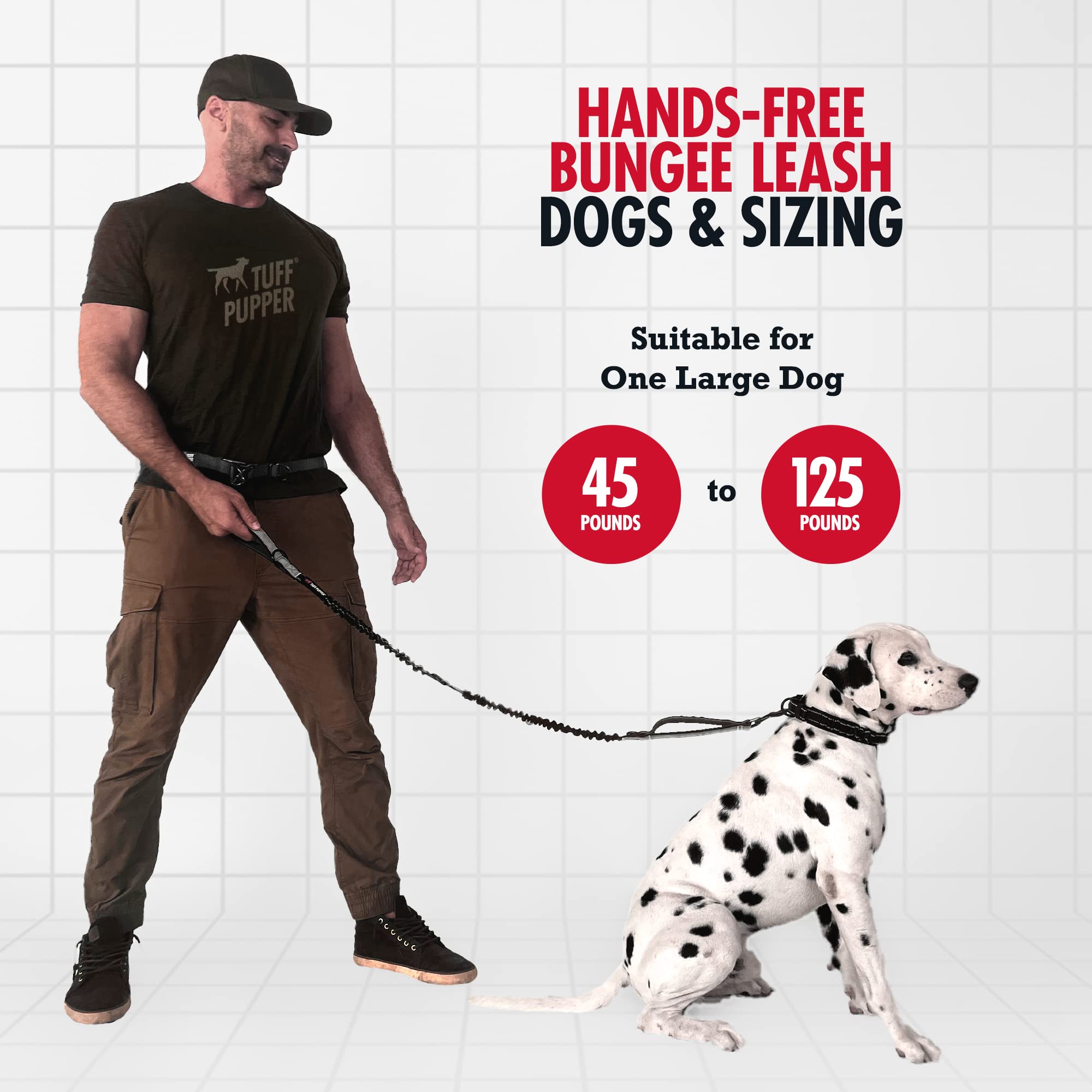 Tuff Pupper bungee sections absorb pulling for smoother starts during exercise