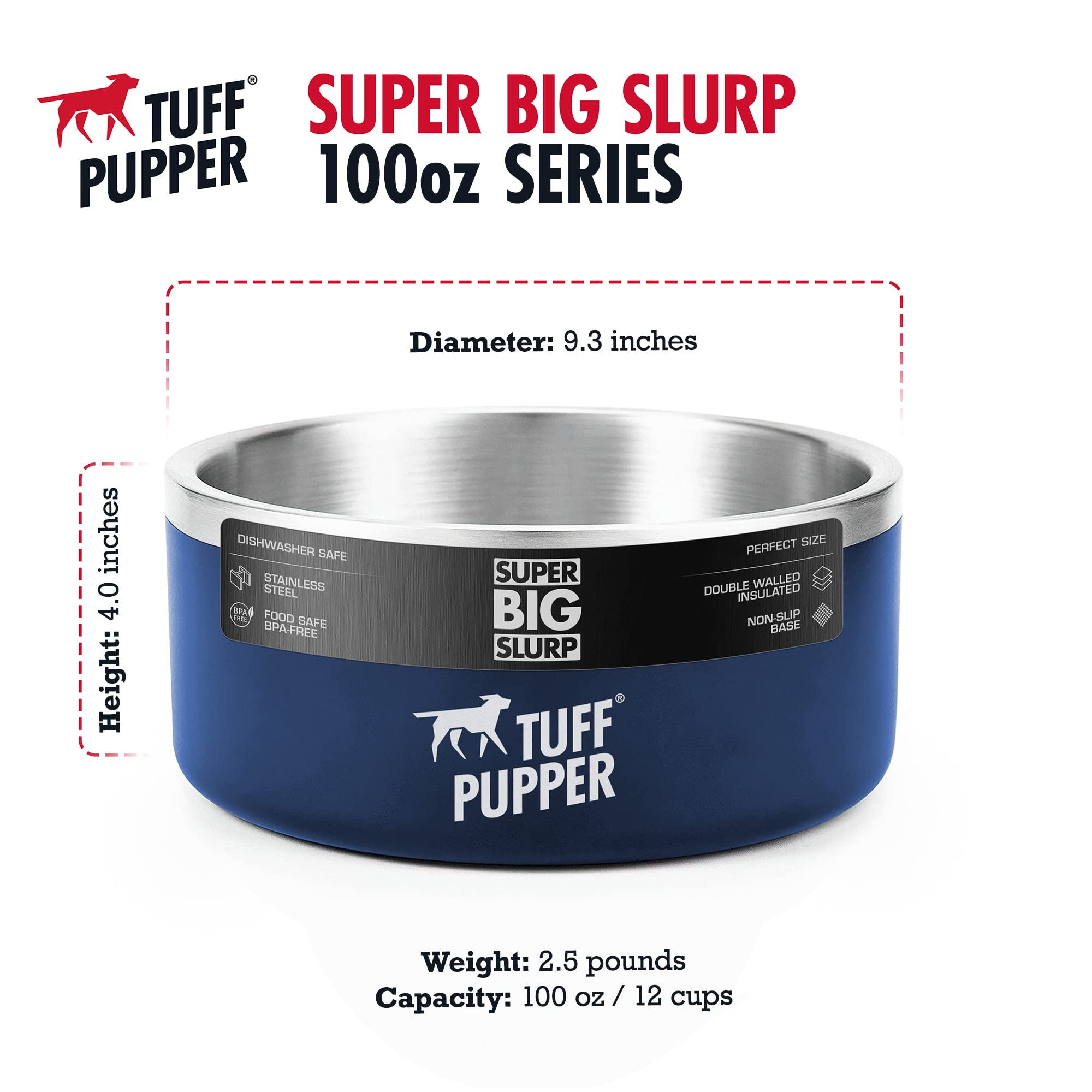 Tuff Pupper dishwasher-safe bowl cleans quickly after feeding